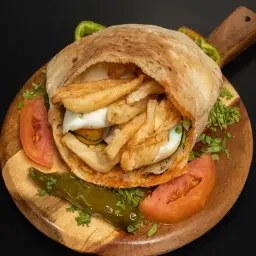 Mixed Falafel with Eggs Sandwich